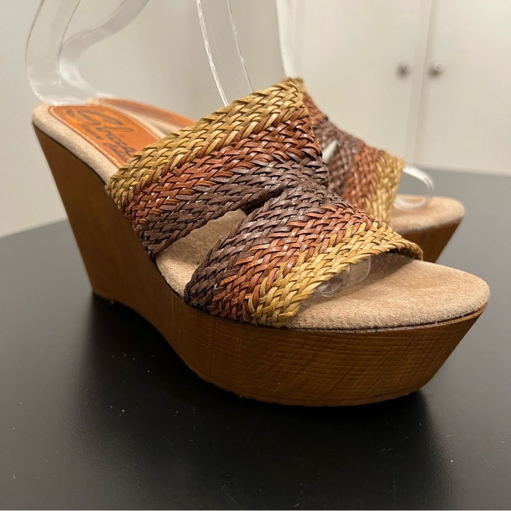 Sbicca Vintage Collection Woven Braided Platform Wedge Sandal 7